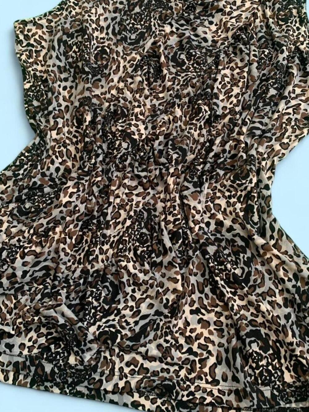 y2k glam Cheetah print ruffled tank top size xl.